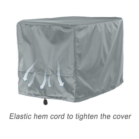 Porch Shield elastic hem and bottom strap secure the cover in wind.