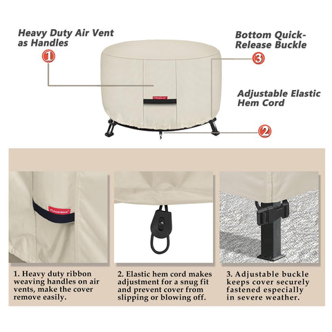 Porch Shield elastic hem and buckles secure a wind-resistant fit