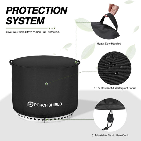 Porch Shield elastic hem cord ensures secure fit.