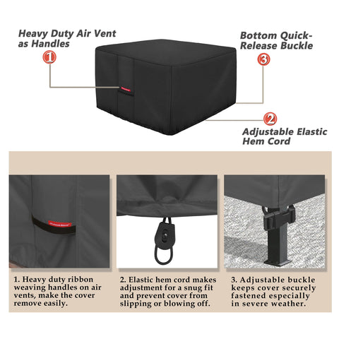Porch Shield Elastic hem cord ensures snug fit against wind.