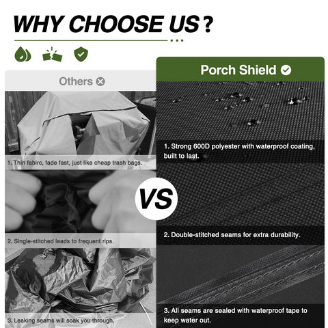 Porch Shield fade-resistant UV treatment keeps color vivid outdoors