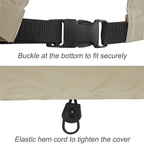 Installation-velcro view shows easy, tool-free setup for Porch Shield cover