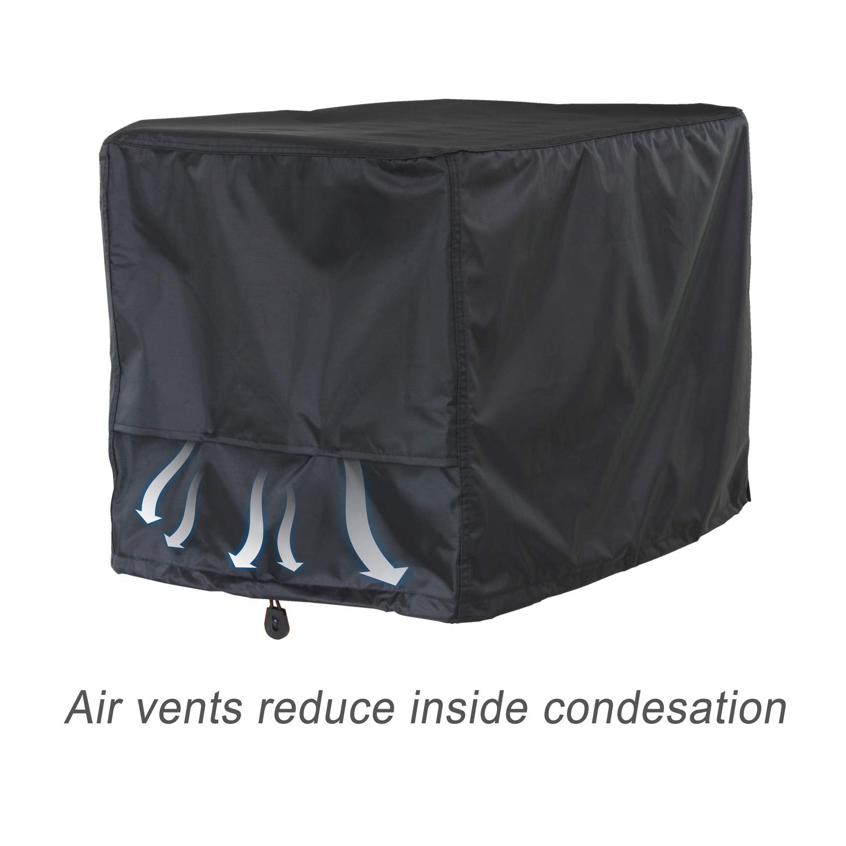 Tear-resistant stitching close-up on Porch Shield generator cover for durability.