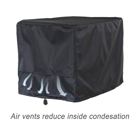 Tear-resistant stitching close-up on Porch Shield generator cover for durability.