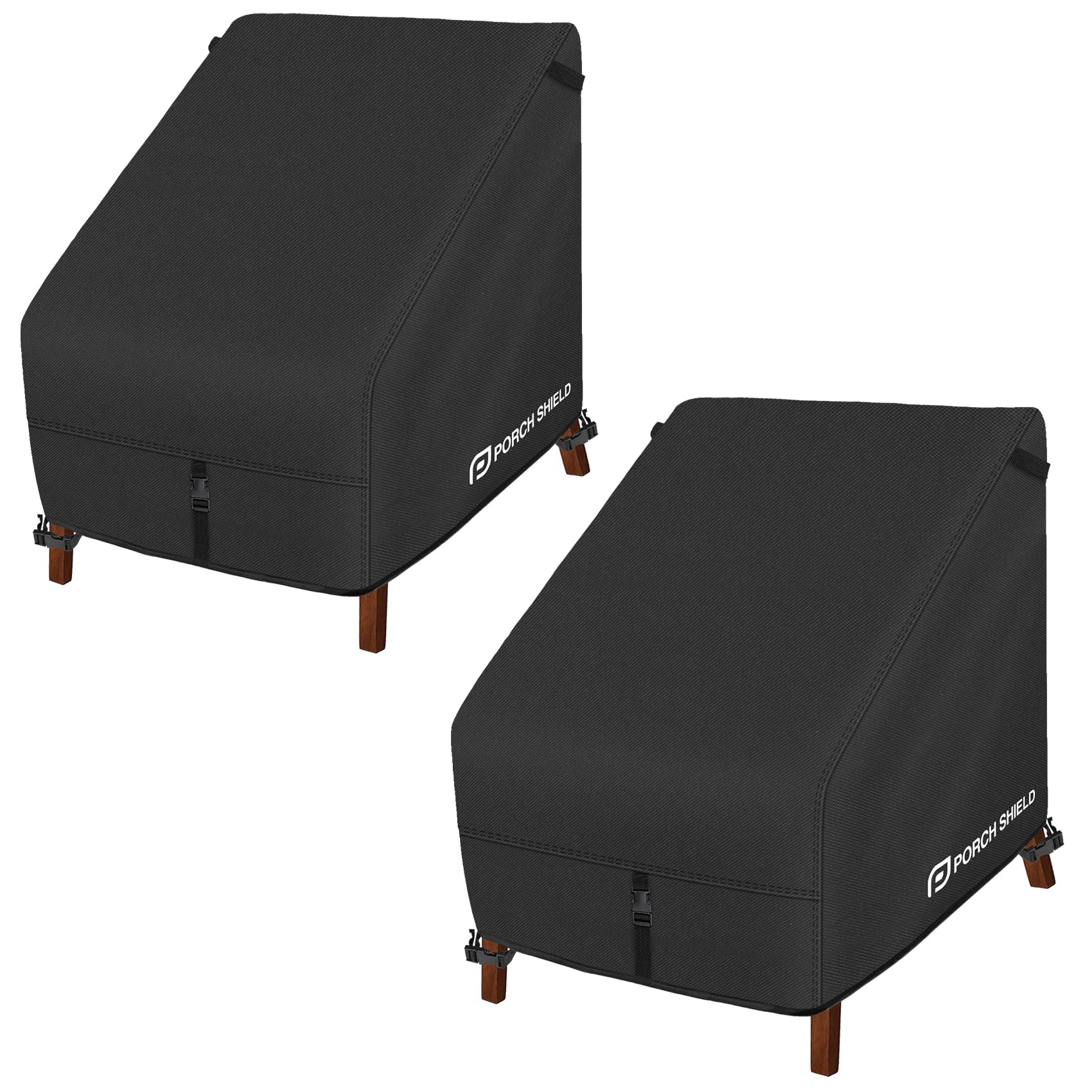 Porch Shield patio chair cover back view protects deep-seat furniture from rain and sun.
