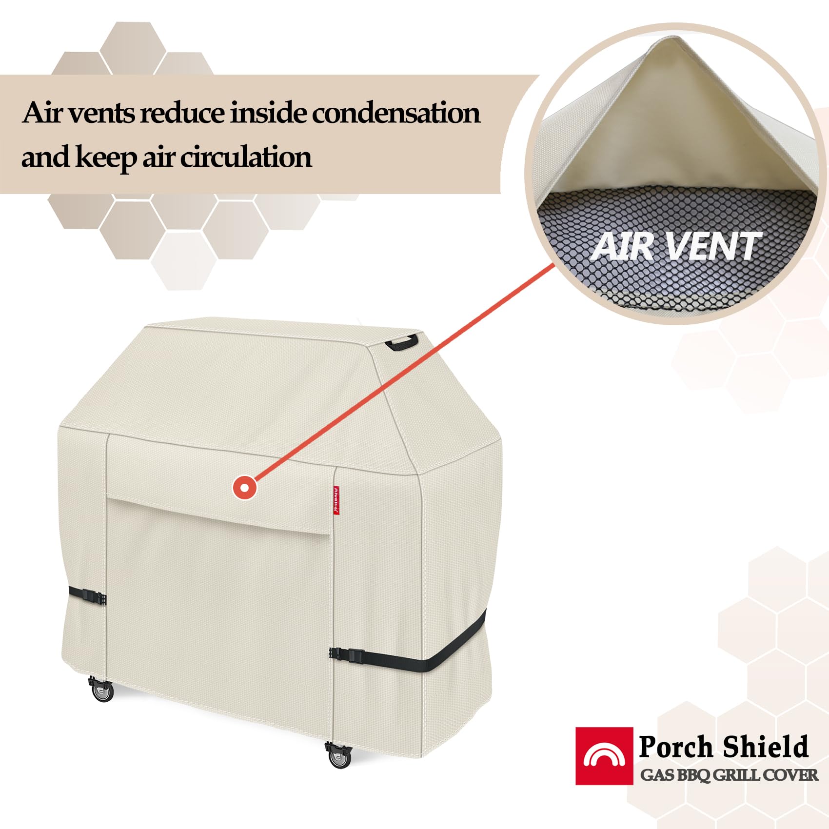Porch Shield reinforced seams boost durability against weather.