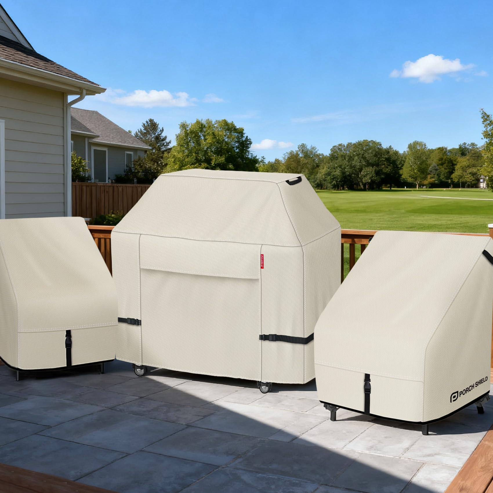 Porch Shield UV-resistant fabric preserves color when exposed to sun.