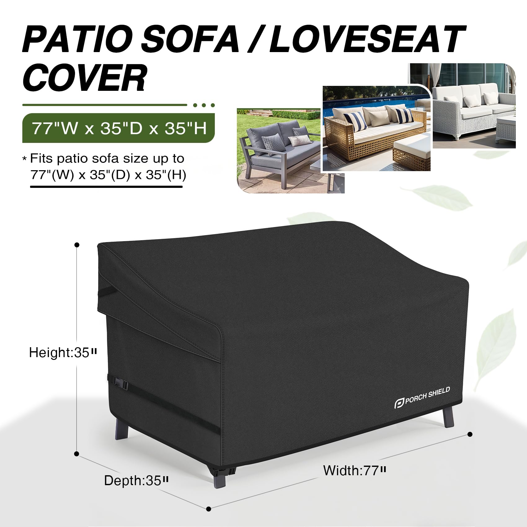 Porch Shield UV-resistant fabric keeps colors vibrant on sunny patios.