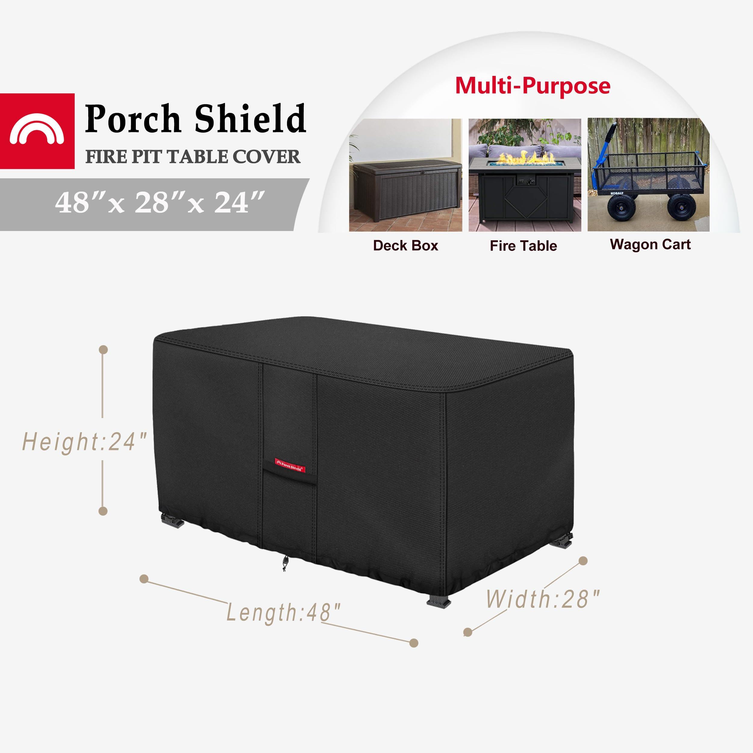 Porch Shield waterproof 600D material keeps outdoor furniture dry and protected.