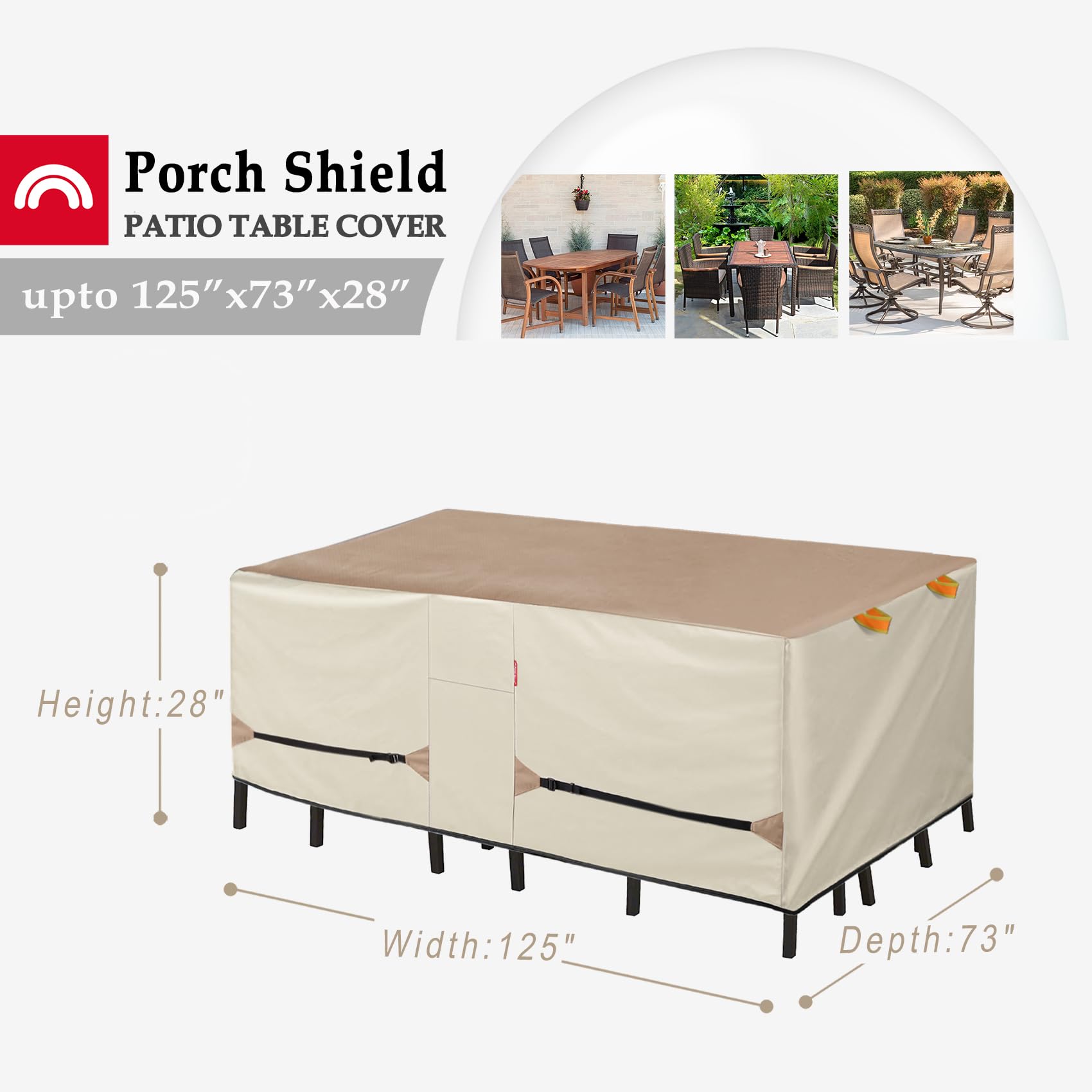 Porch Shield waterproof undercoating keeps tables and cushions dry during showers