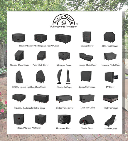 Porch Shield Yukon cover includes side handles for easy removal and handling.