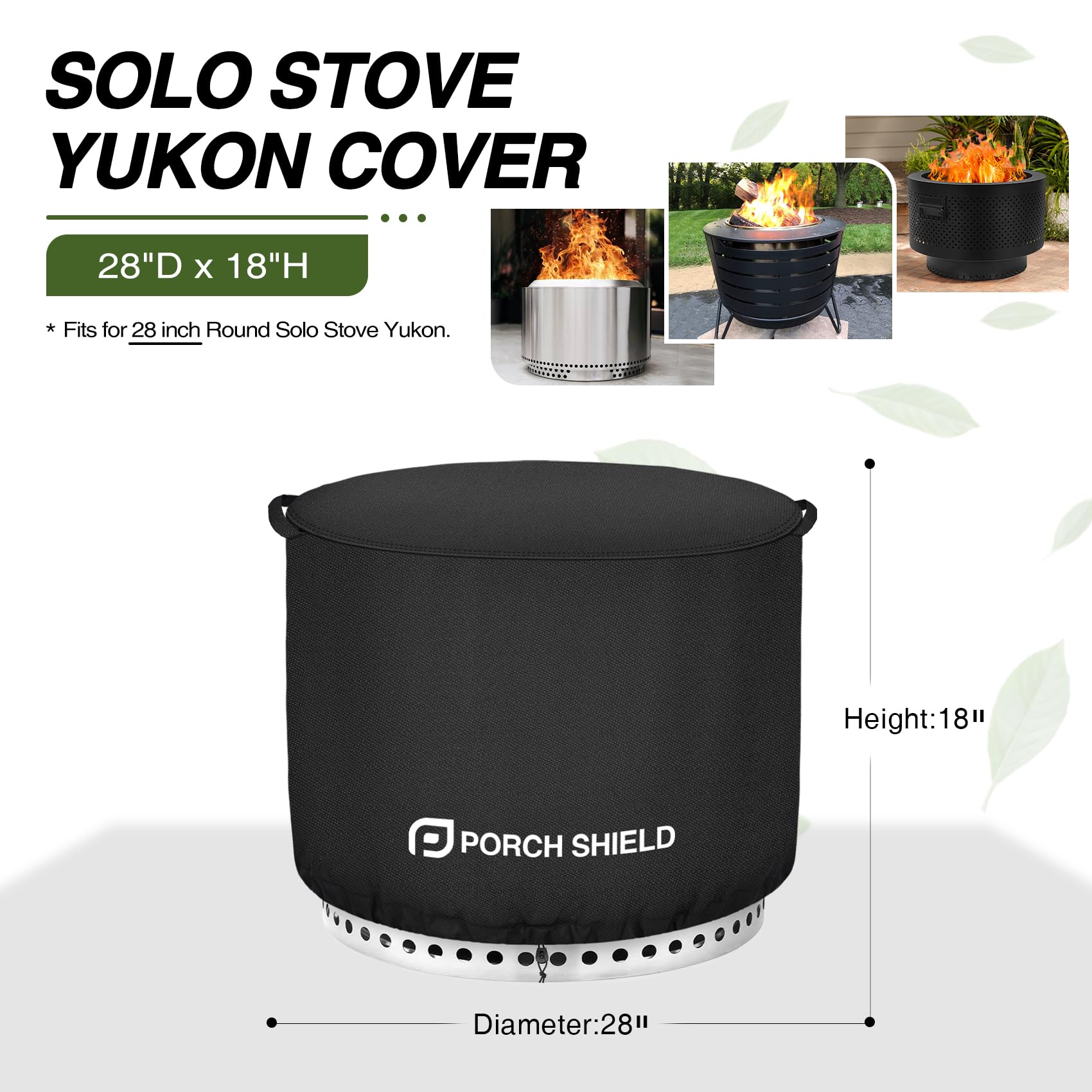 Porch Shield Yukon cover closeup reveals waterproof fabric and reinforced seams for durability.