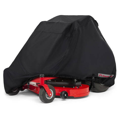 Porch Shield zero turn mower cover front view showing full protection for up to 62 inch decks