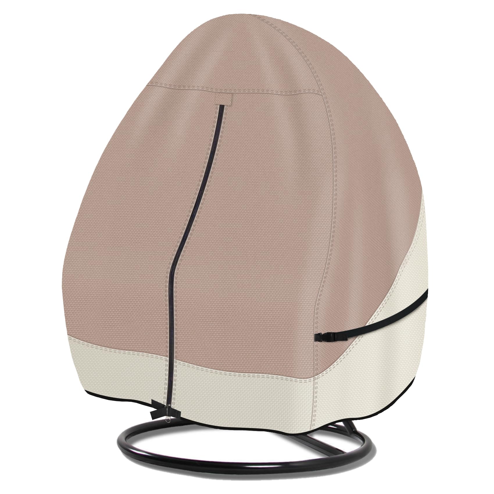Porch Shield egg chair cover on double-seat fit protects from sun and rain.
