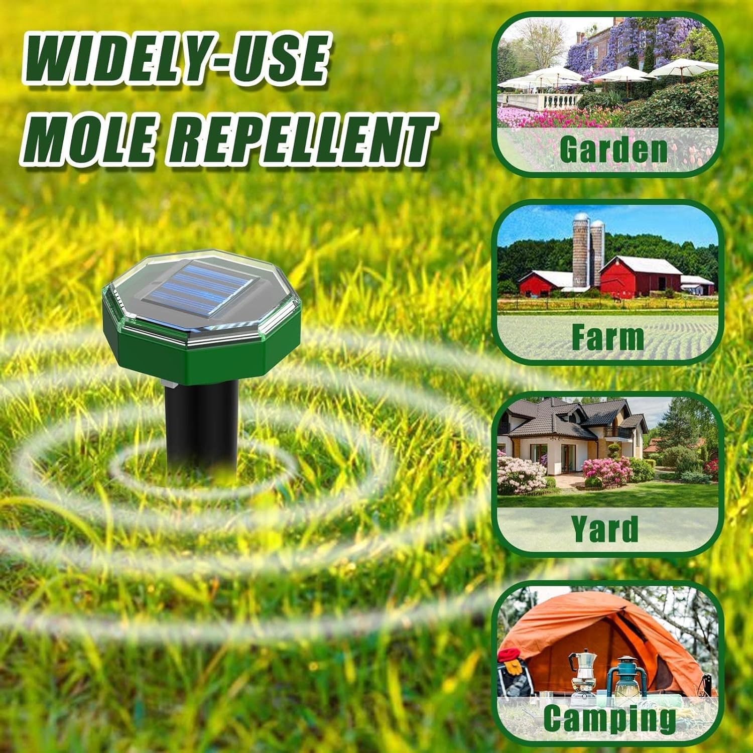 Porfisei Mole Repellent easy installation in garden or yard.