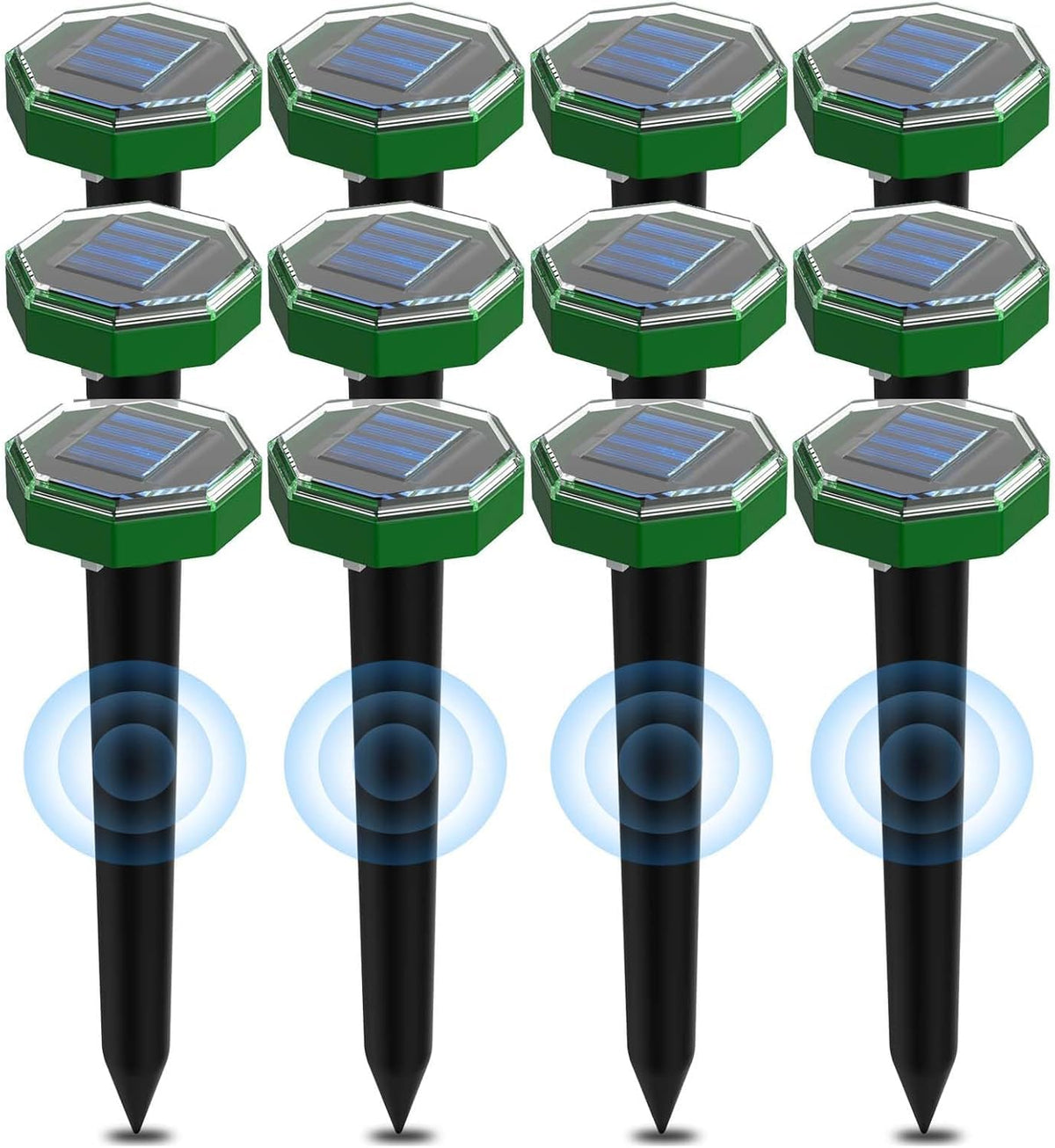 Porfisei Mole Repellent solar panel powers outdoor deterrence without wiring.