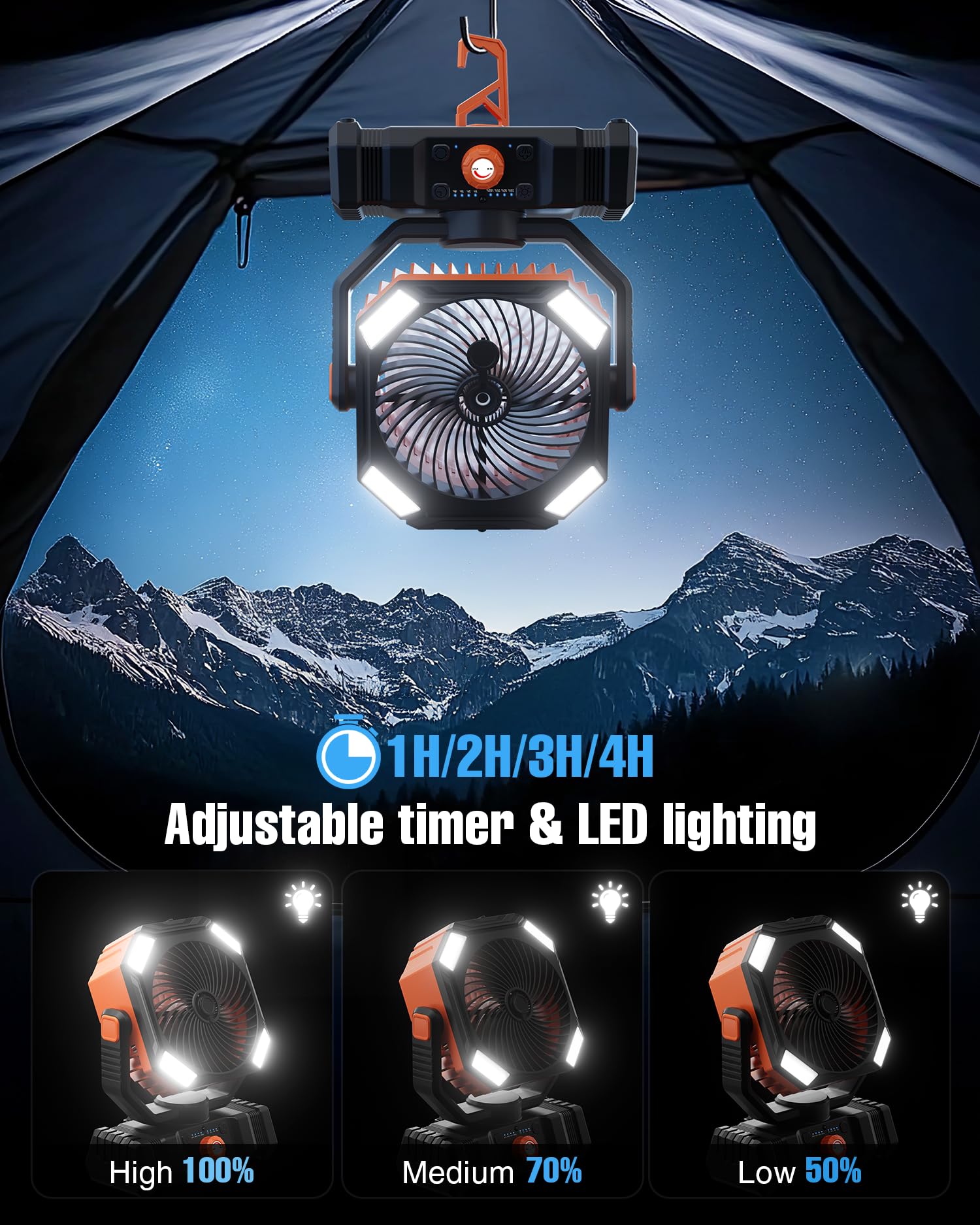 Porikg portable misting fan ABS durability resists drops and sun exposure.