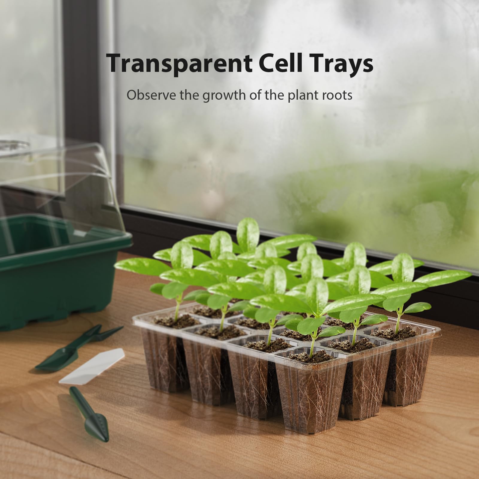 POROLIR seed starter tray works with heating mats for faster germination.