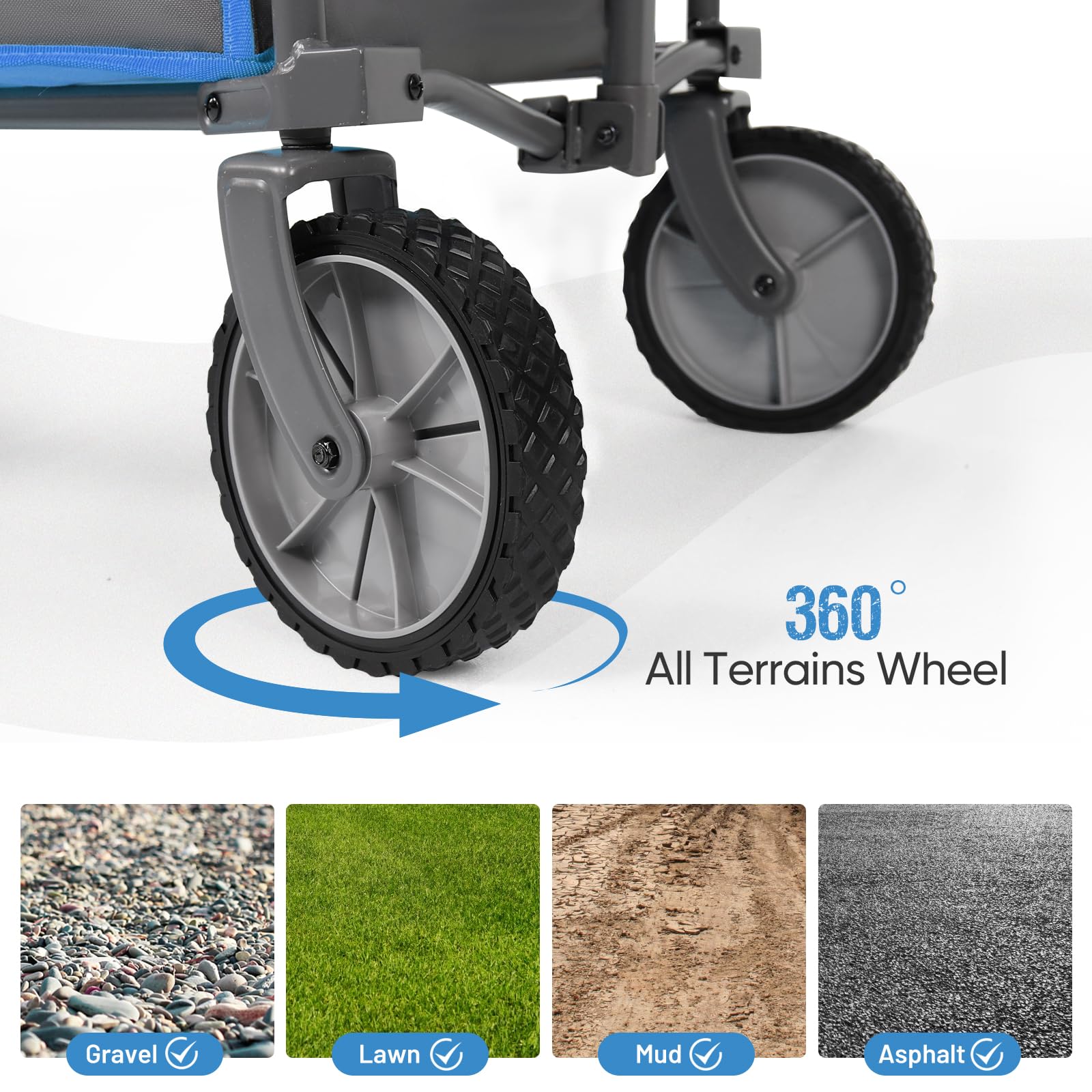 Portal collapsible wagon with 150L capacity handles tools, gear, or groceries.