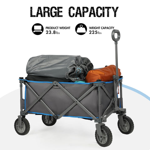 Portal collapsible wagon with 360-degree wheels rolls smoothly across surfaces.