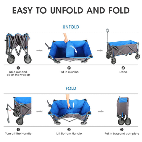 Portal collapsible wagon ready for camping, garden, sports, and beach sessions.