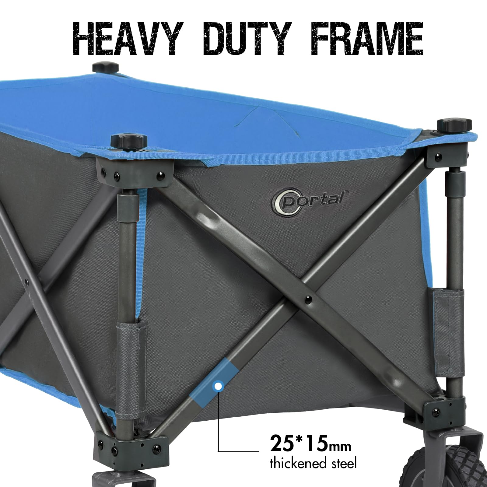 Portal collapsible wagon telescoping handle for comfortable, effortless pulling.