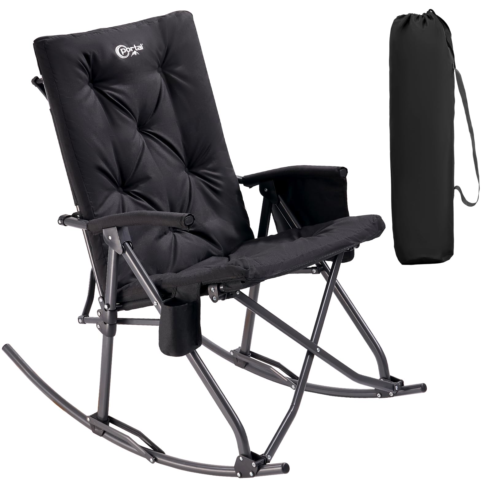 Portal folding rocking chair outdoors in use for relaxed evenings