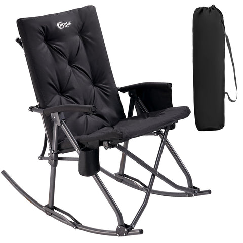 Portal folding rocking chair outdoors in use for relaxed evenings