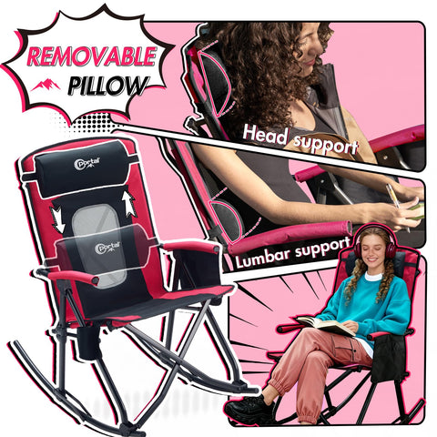 Portal chair features a 29-inch back and a cozy pillow for lounging.