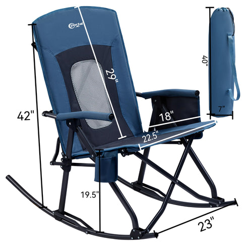 Portal heavy-duty steel frame rocker blue promises sturdy outdoor seating