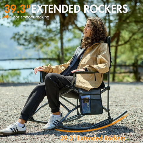 Portal Outdoor Rocking Chair 24in-backrest offers comfortable shoulder support