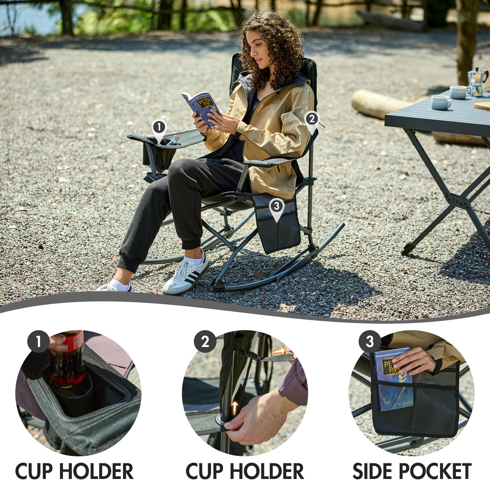 Portal Outdoor Rocking Chair carry-bag simplifies transport and storage