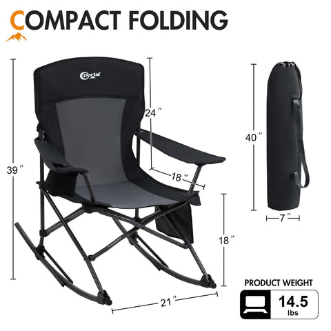 Portal Outdoor Rocking Chair easy-assembly demonstrates tool-free setup for camping