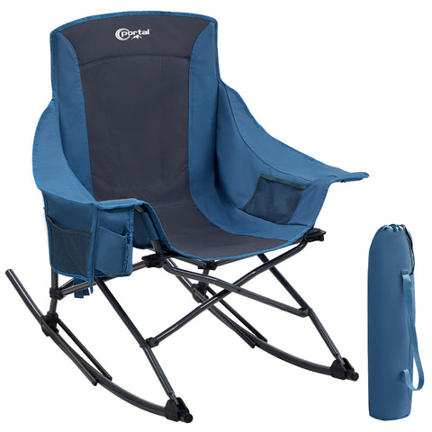 Portal Outdoor Rocking Chair open bundle for easy transport and storage.