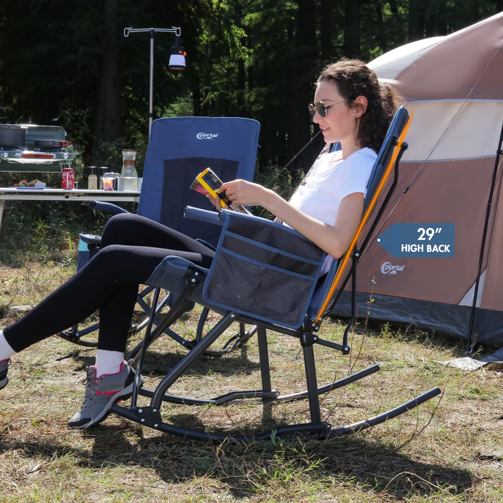 Portal oversized rocking chair side view highlighting wide seating and comfort