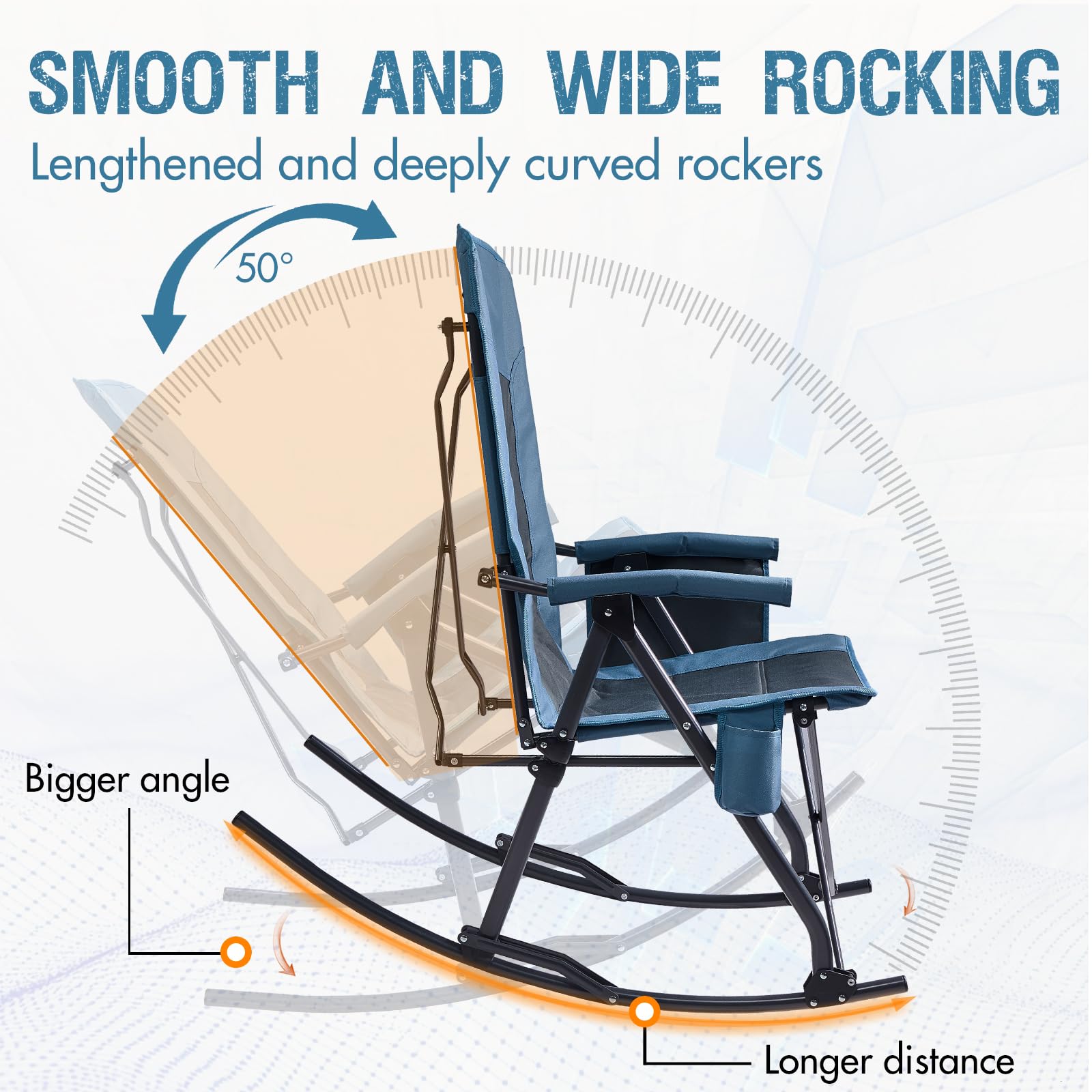 Portal portable carry bag blue pictured beside chair for easy transport