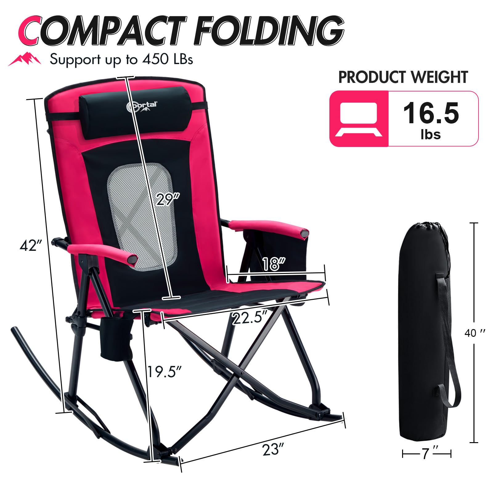 Portal sturdy steel frame and durable fabric support up to 400 lbs outdoors.