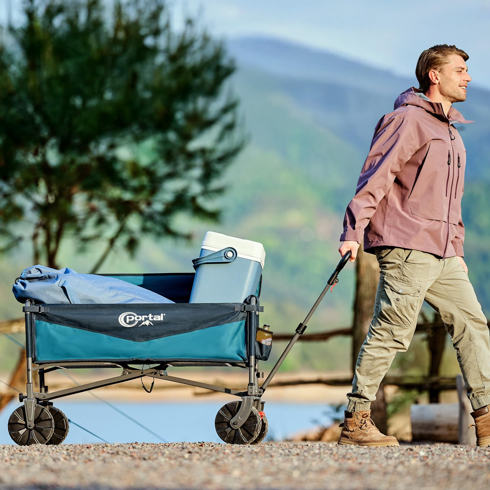 Portal 3-in-1 wagon hauling gear for a day out.