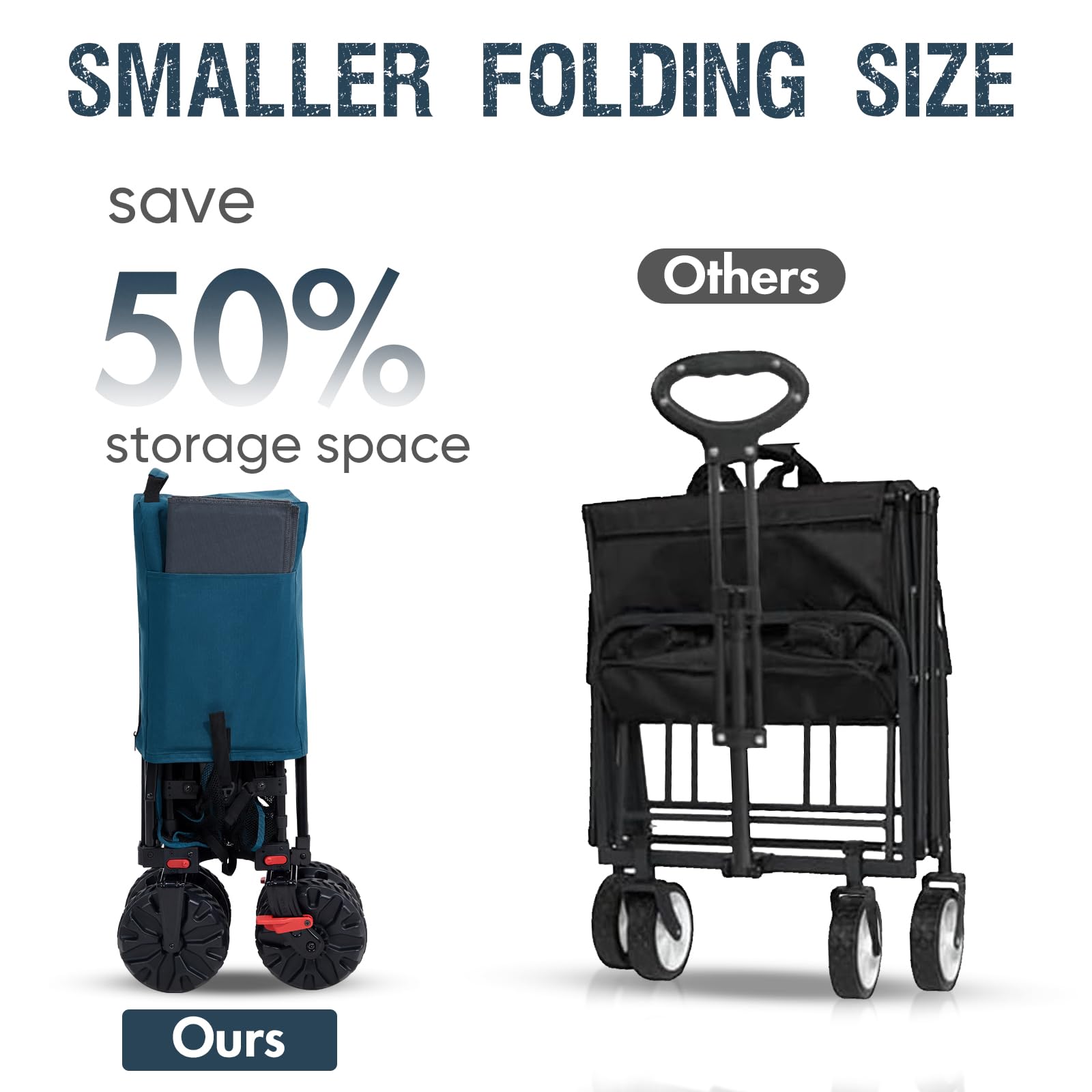 Portal wagon features side pockets and cup holders for small items.