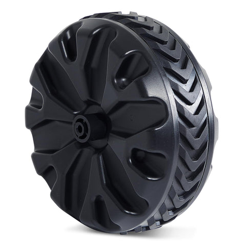 Portal wagon wheels 3-4inch-wide profile for stability on rough terrain