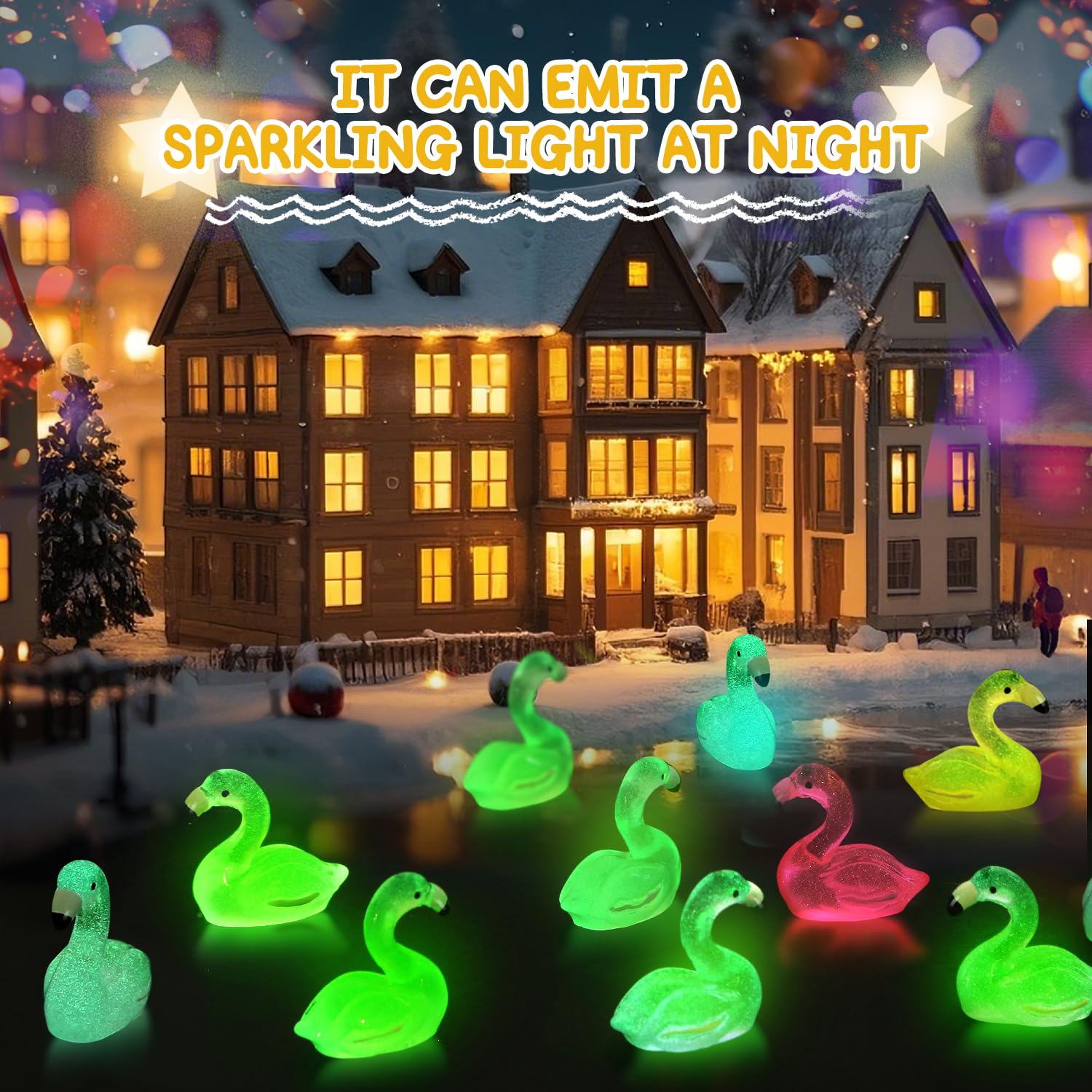 PoseablePals aquarium ornaments flamingos add color and glow