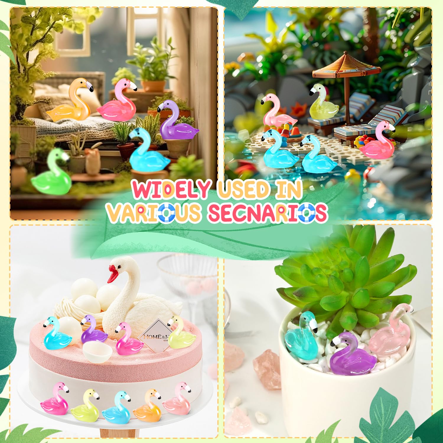 PoseablePals dollhouse miniature flamingos for tiny interiors