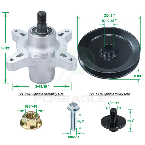 POSEAGLE 106-2175 idler-pulley enhances deck belt tracking and durability.