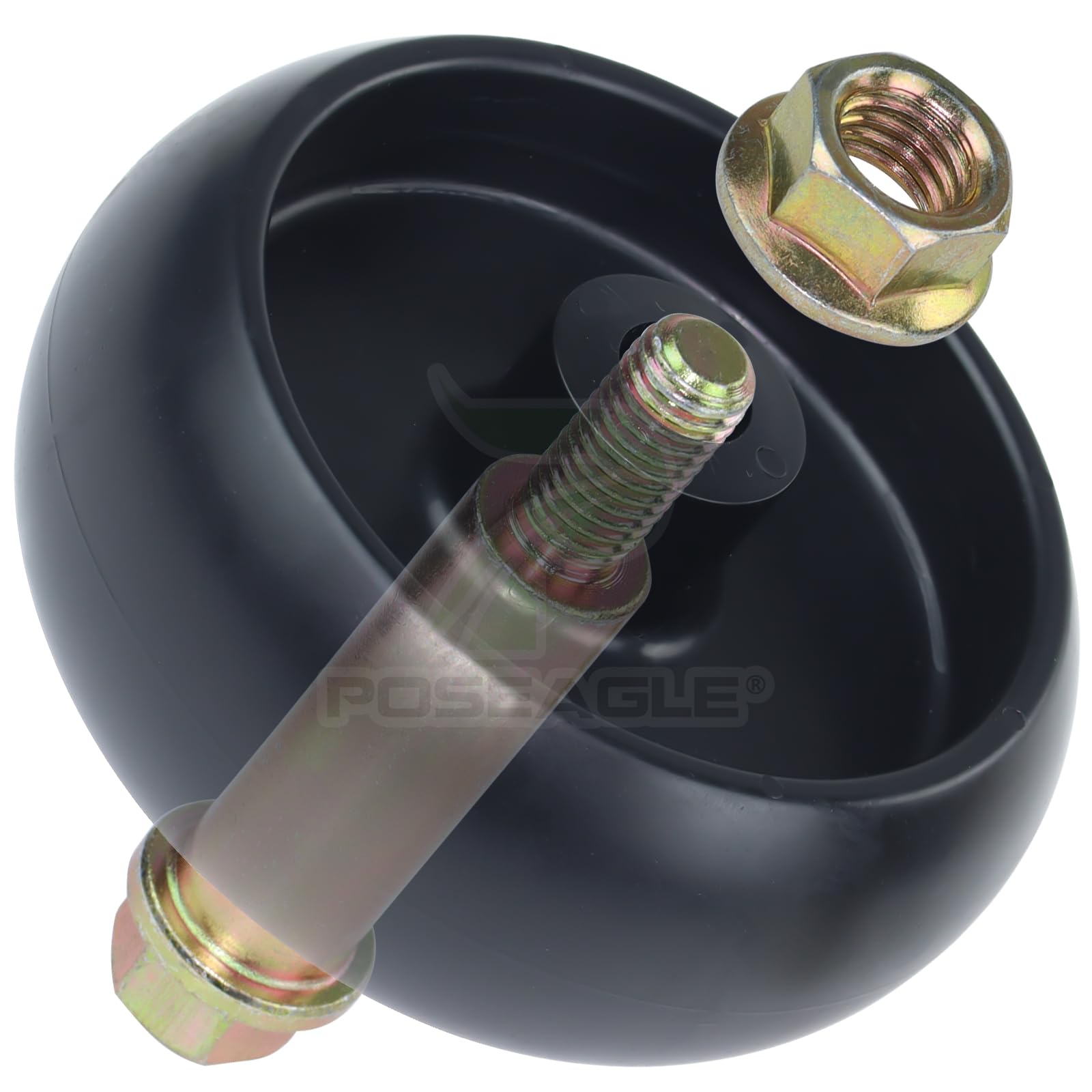 POSEAGLE deck wheel hardware kit arranged for mounting.