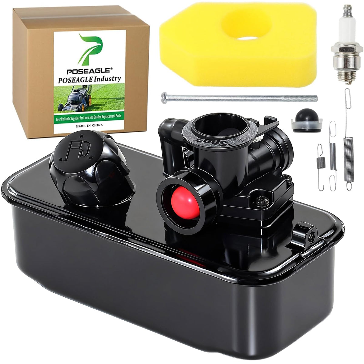 POSEAGLE fuel tank assembly shown in durable steel for reliable engine fuel storage