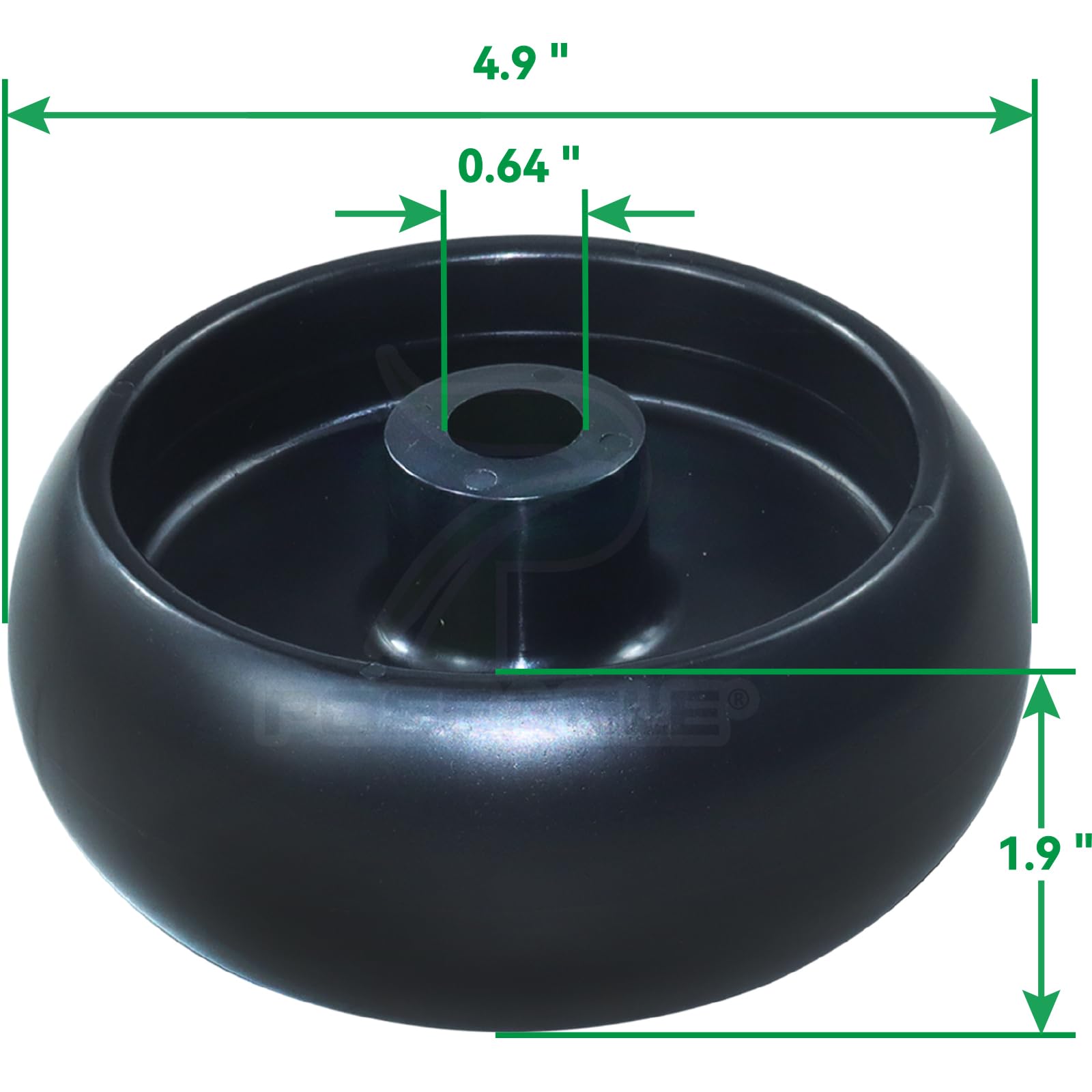 POSEAGLE GX10168 deck wheel mounted beside a John Deere deck.