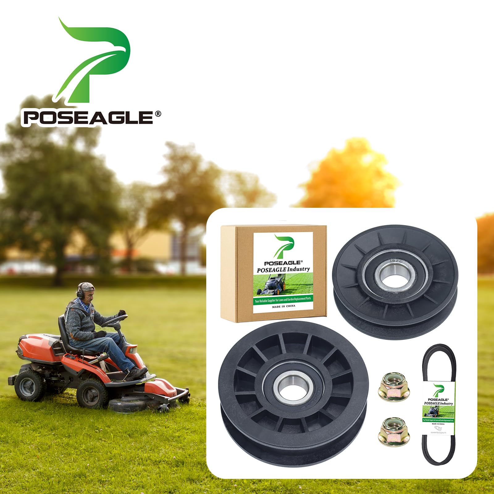 POSEAGLE GX20287 flat idler pulley offers stable belt tracking.