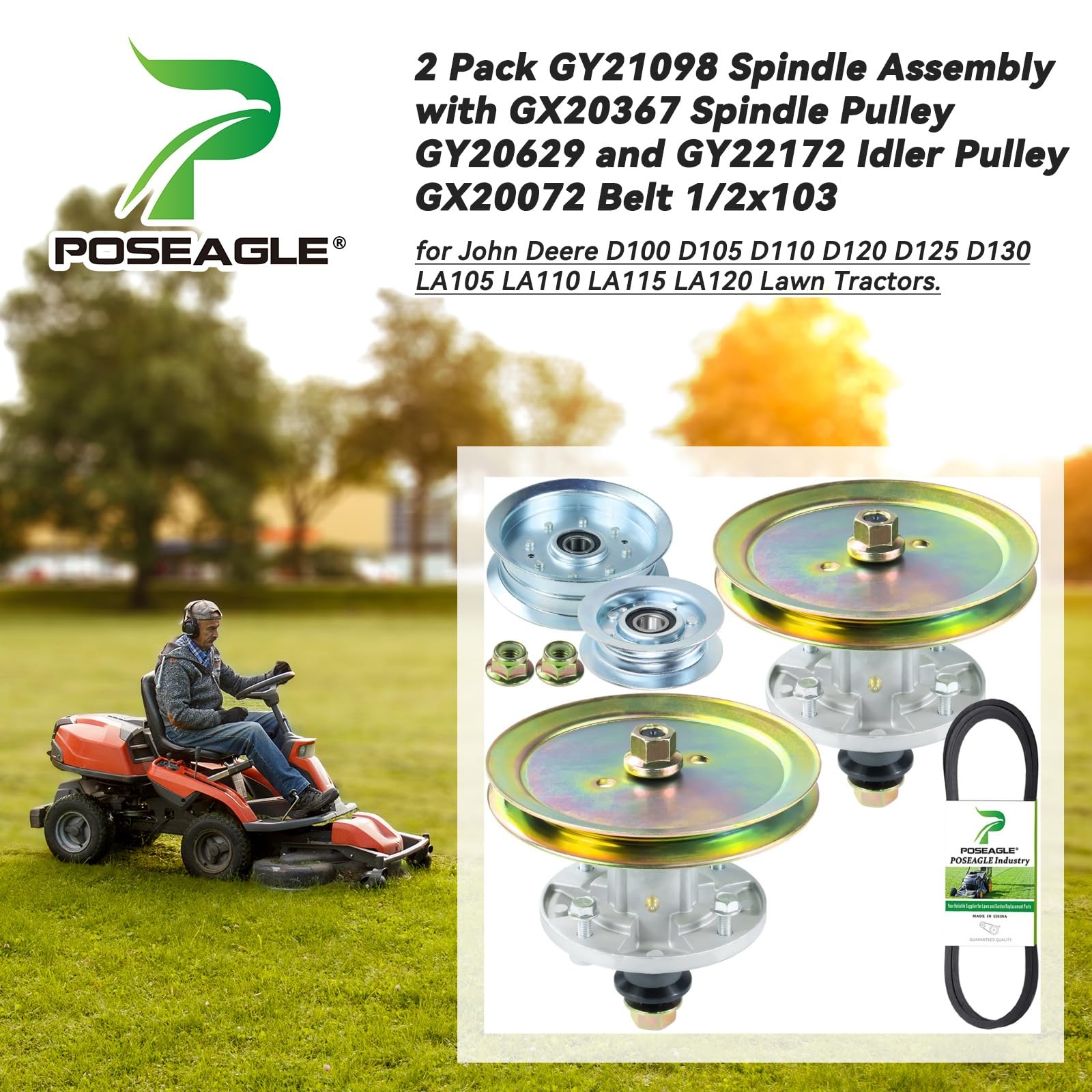 POSEAGLE gx20367 spindle pulley demonstrates compatible routing for reliable belt drive