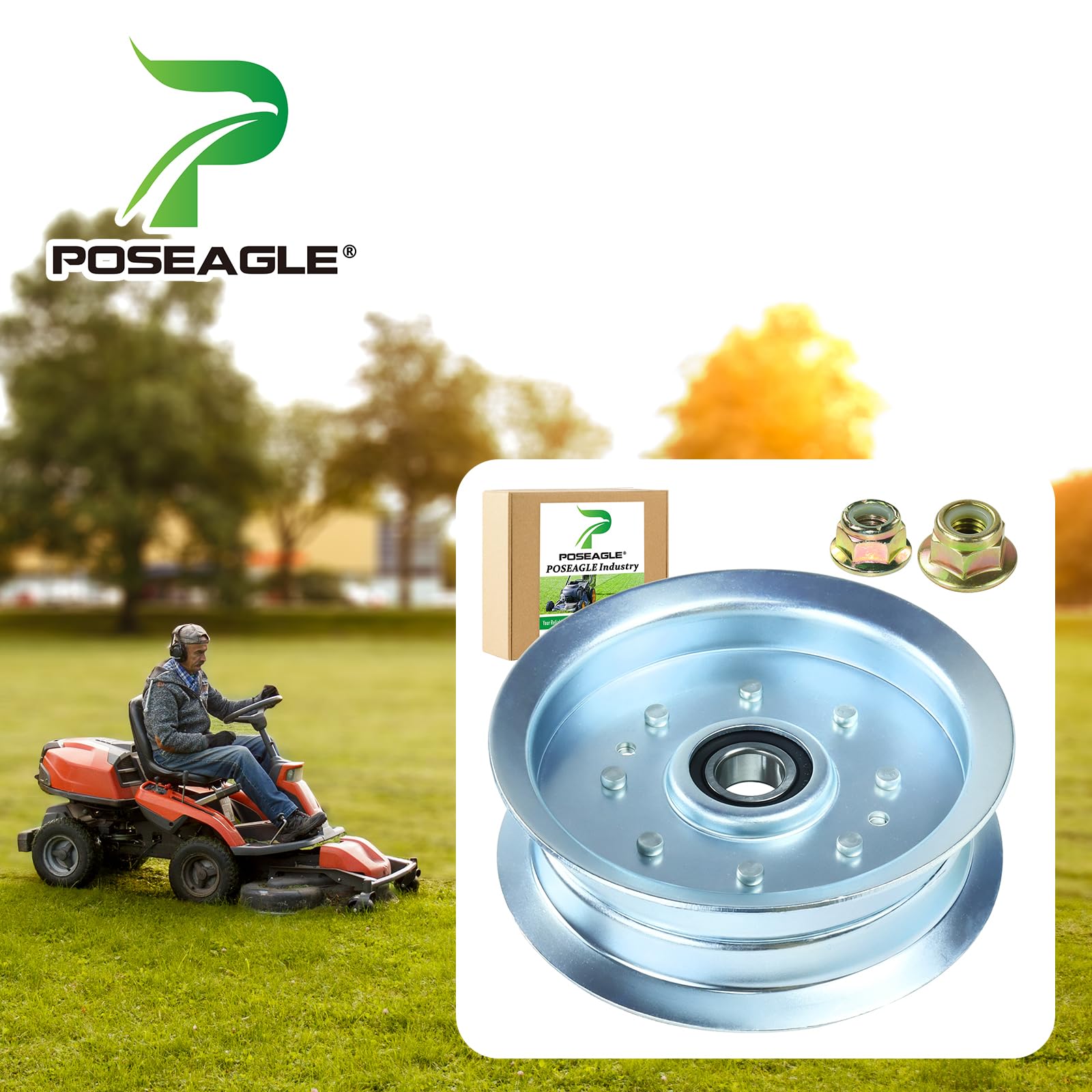 POSEAGLE GY20629 idler pulley side view showing smooth drive compatibility