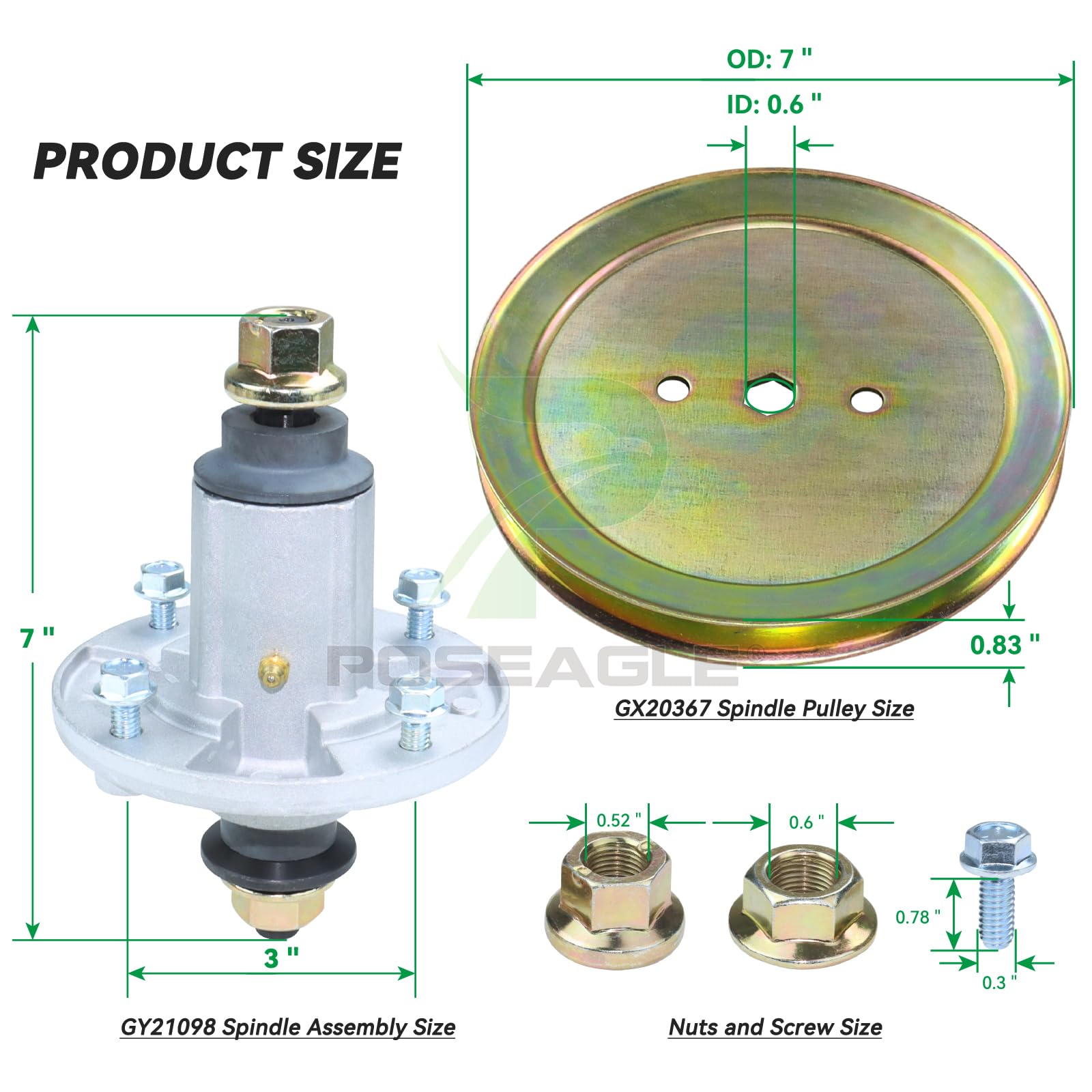 POSEAGLE gy20629 idler pulley image highlights tension management under load